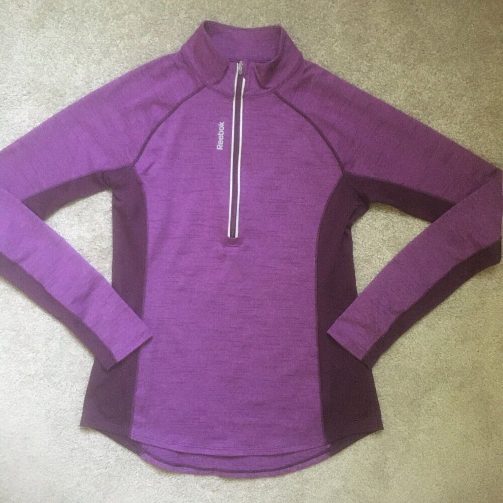 EUC Women's Reebok Speedwick Half Zip Activewear Pullover Sz Medium Fits Small